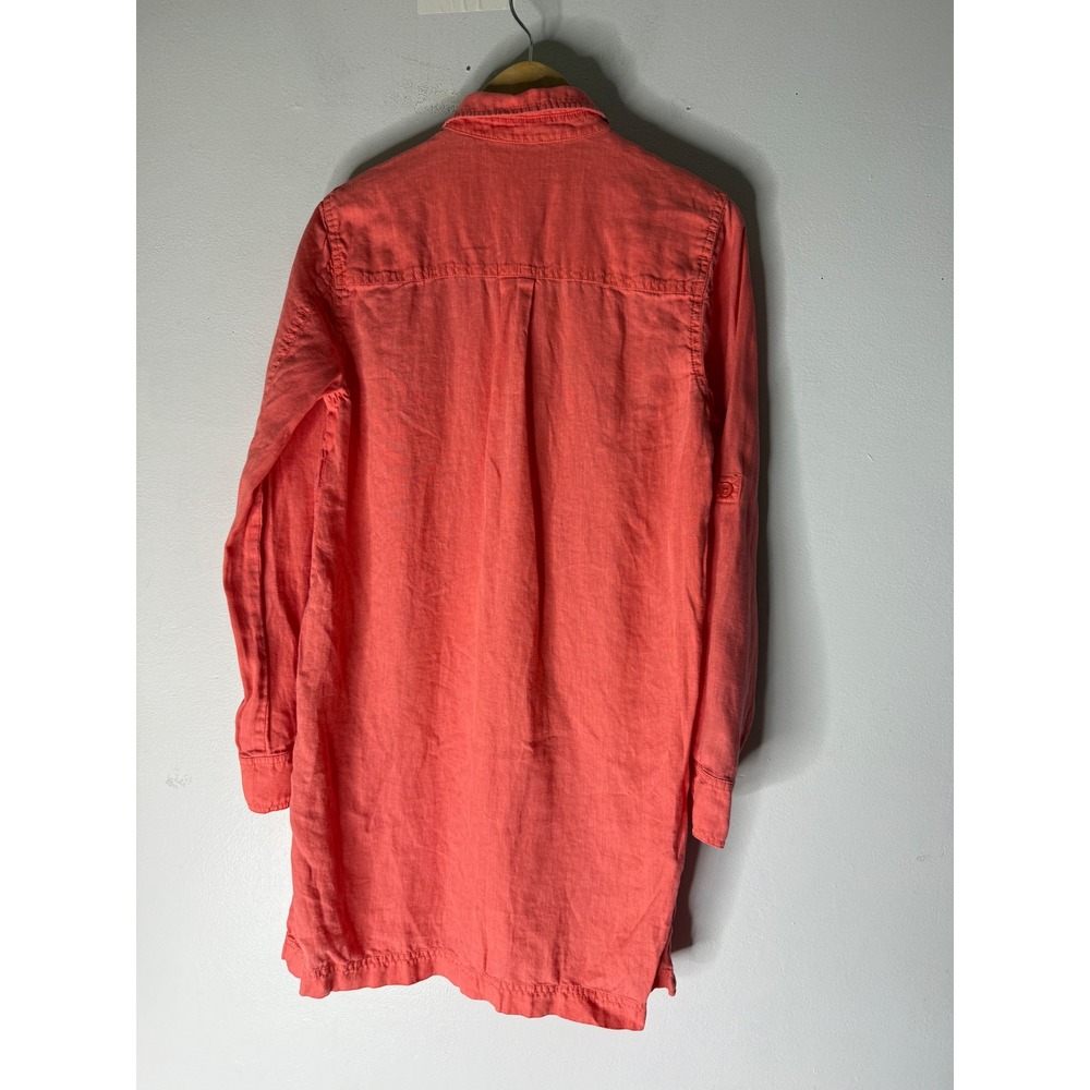 Michael Stars Eleanor Linen Shirt Dress In Passionfruit Small - Picture 2 of 6